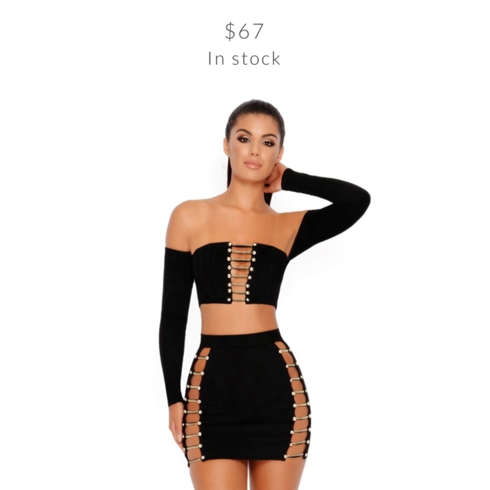 Oh Polly Suede Chain Set